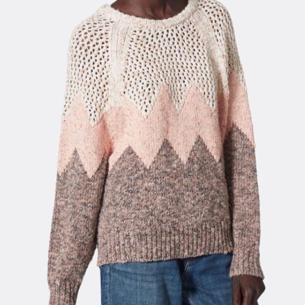 Joie Mikah Long Sleeve Wool Sweater Pink Sand